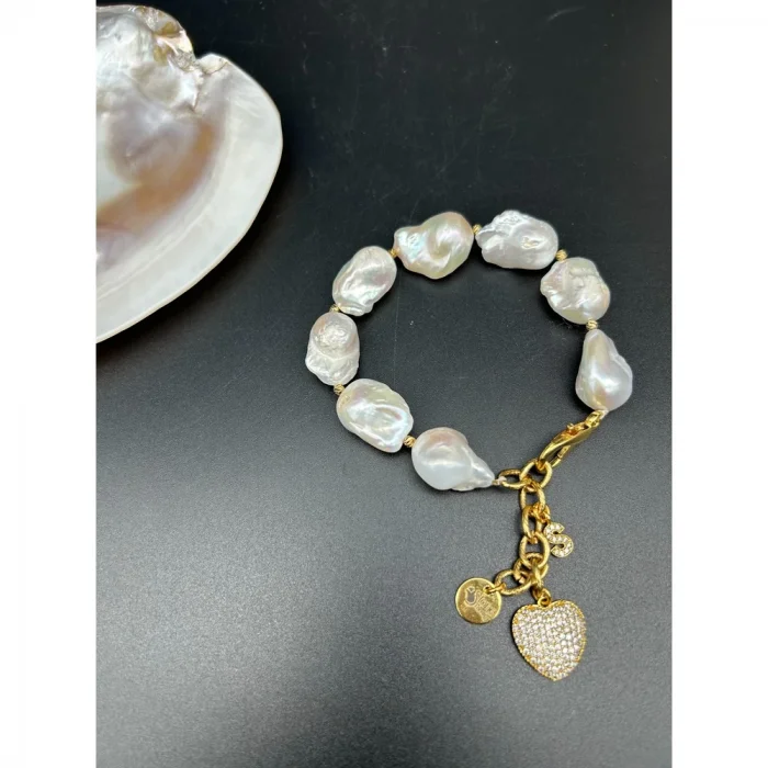 Barok İnci Gold Bileklik