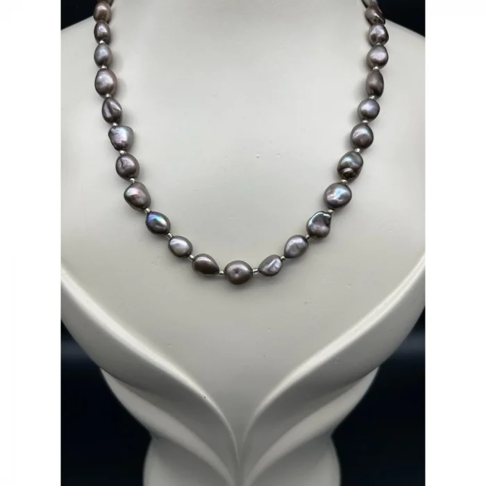 Antrasit İnci Kolye