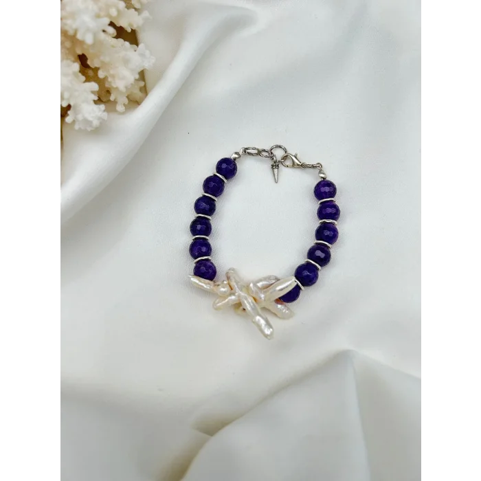 Ametist Barok İnci Bileklik