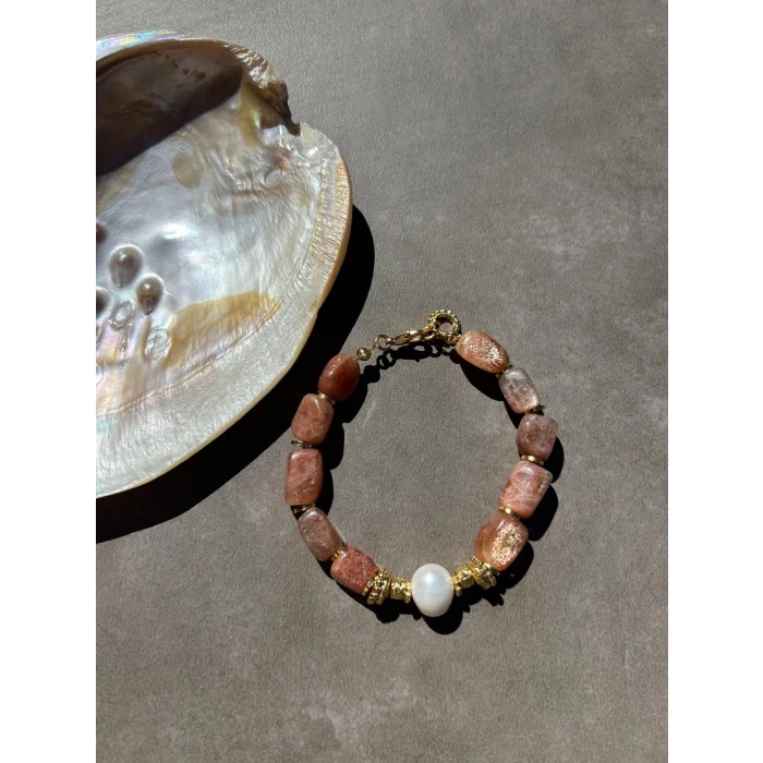 Ay Taşı Barok İnci Bileklik
