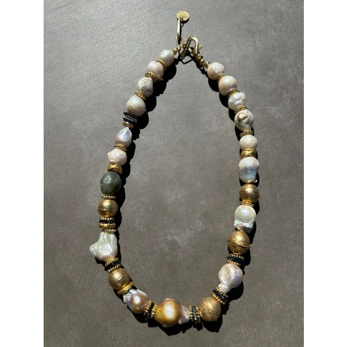 Barok İnci Labradorit Kolye