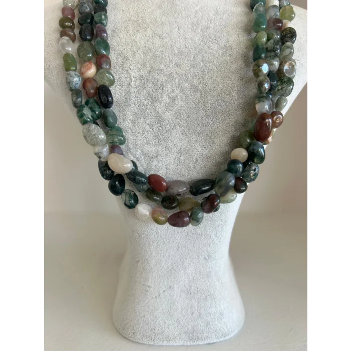 Hint Akik Üçlü Sarmal Kolye