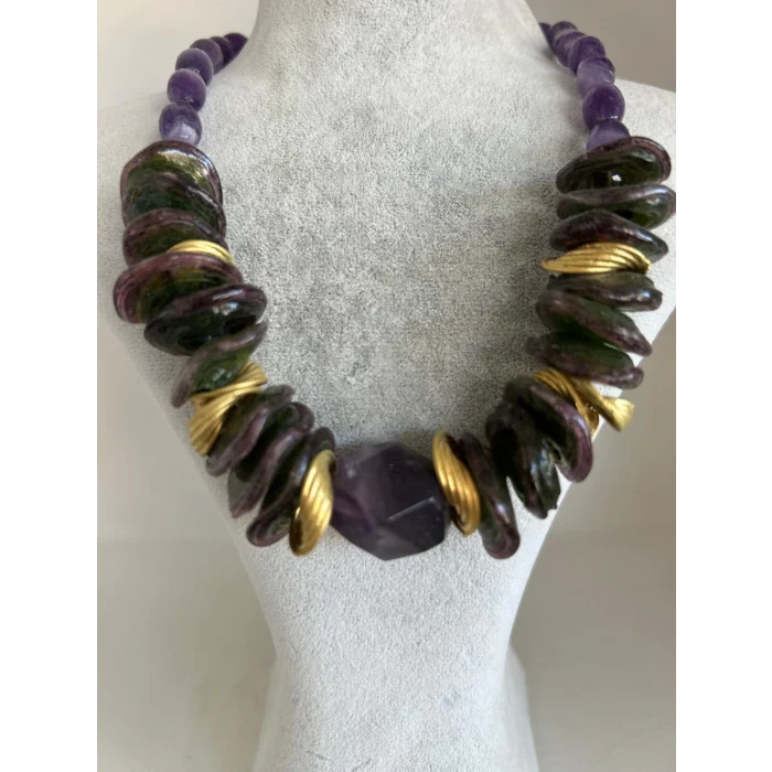 Ametist Murano Cam Kolye