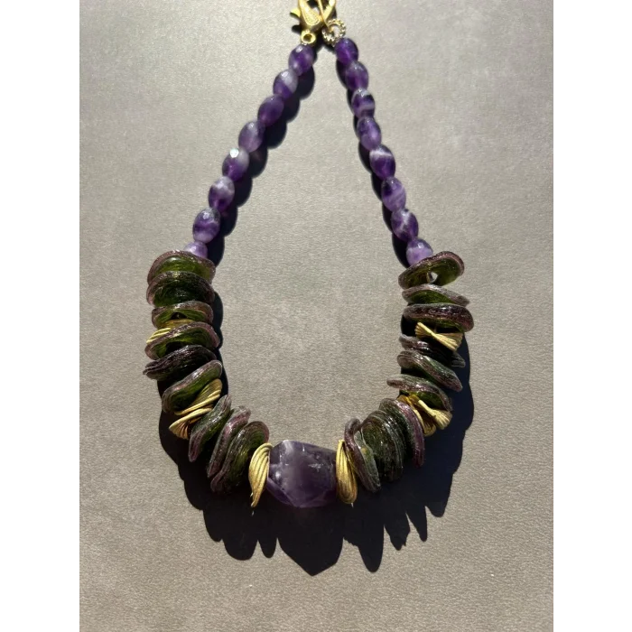 Ametist Murano Cam Kolye