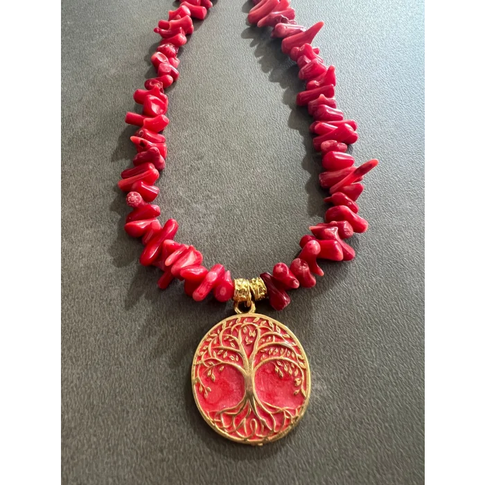 Mercan Hayat Uçlu Kolye