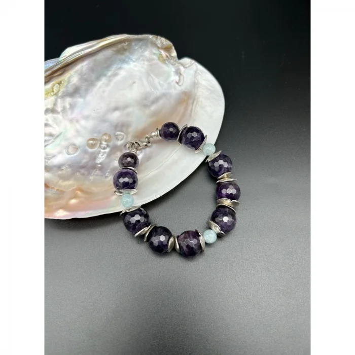 Ametist Aquamarine Bileklik