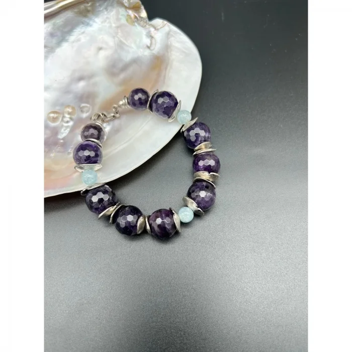 Ametist Aquamarine Bileklik