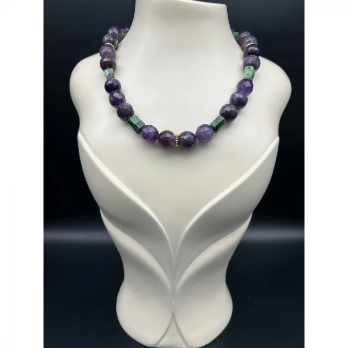 Ametist Aventurin Gold Kolye