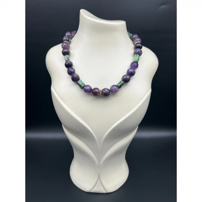 Ametist Aventurin Gold Kolye