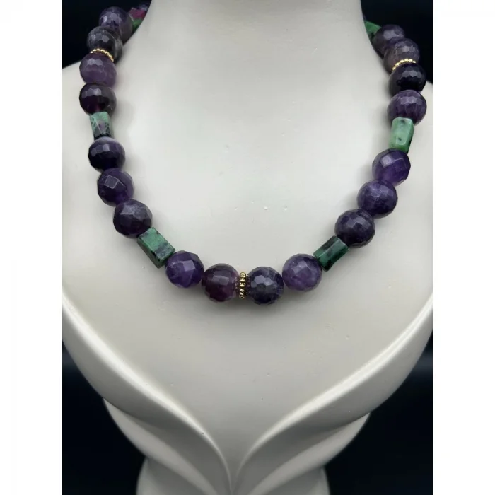 Ametist Aventurin Gold Kolye