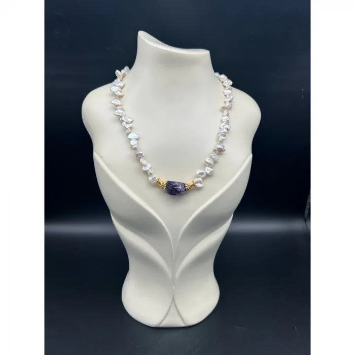 Ametist İnci Kolye