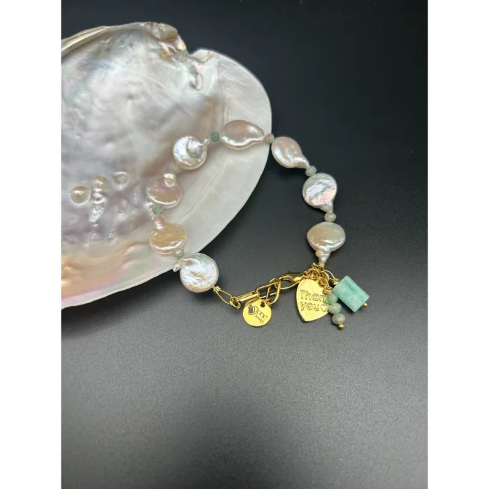 Barok İnci Amazonit Bileklik