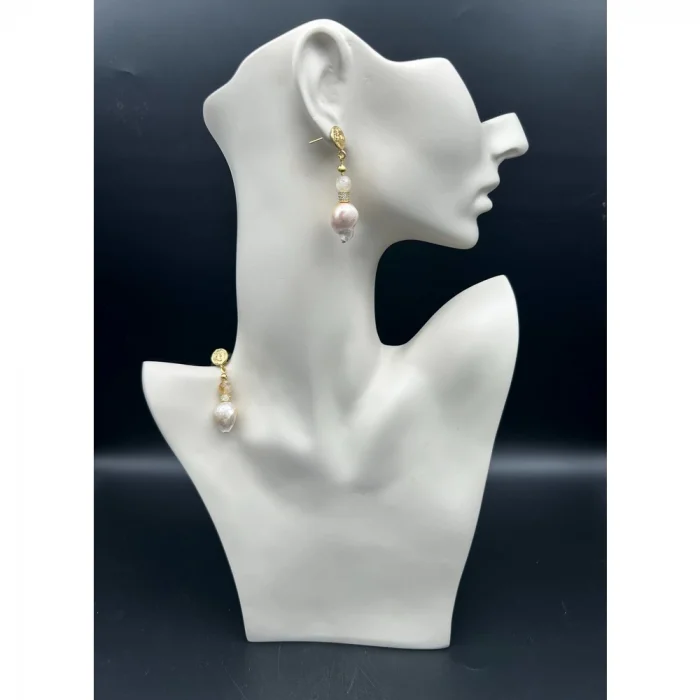 Barok İnci Sitrin Küpe