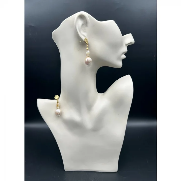 Barok İnci Sitrin Küpe