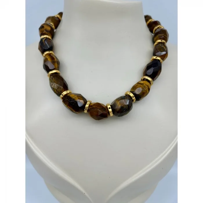 Kaplan Gözü Altın Kaplama Kolye