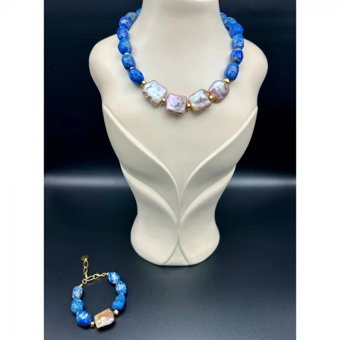 Lapis Lazuli Barok İnci Kolye ve Bileklik