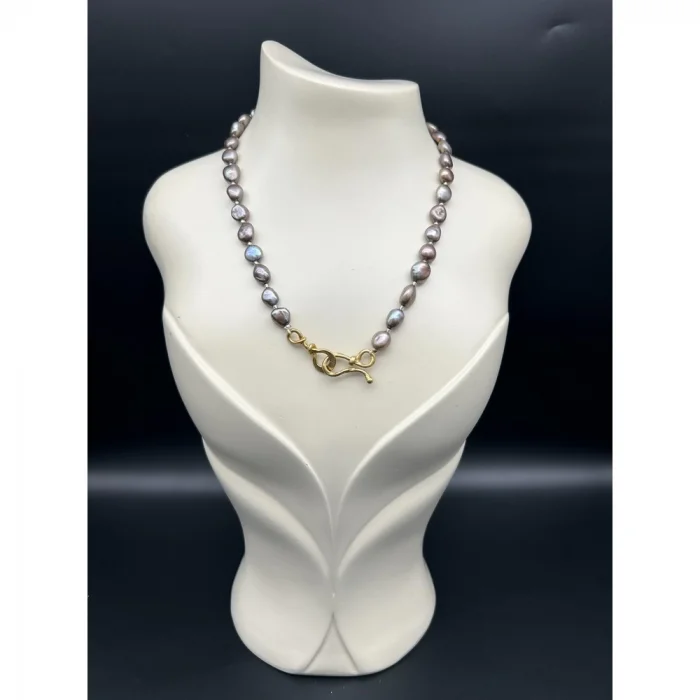 Antrasit İnci Kolye ve Bileklik