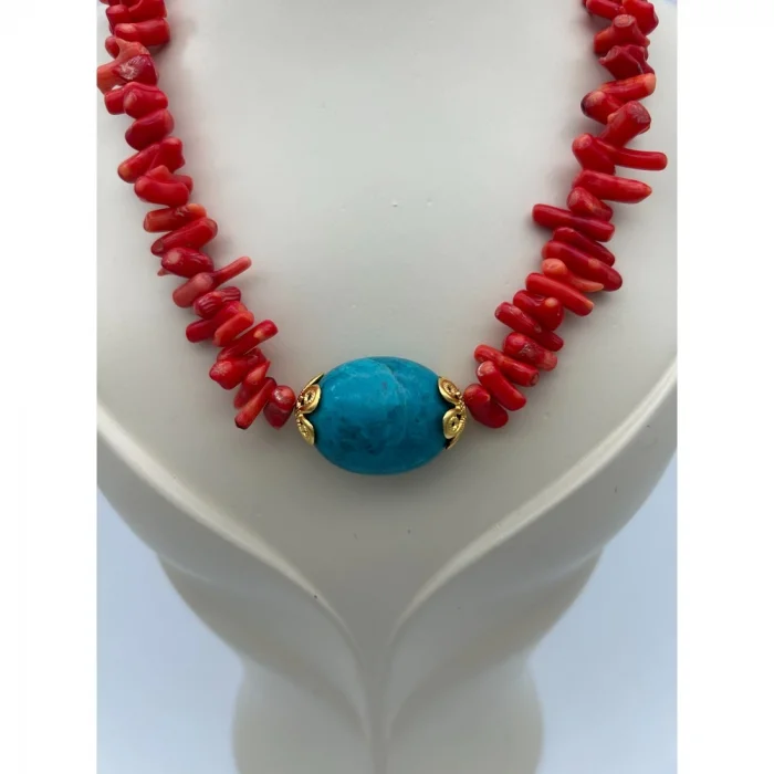 Turkuaz Mercan Kolye