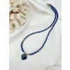 Lapis Lazuli Kalp Uçlu Kolye