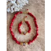 Mercan Nazar Boncuk Kolye ve Bileklik Set