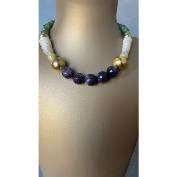 Yeşim Barok İnci Ametist Kolye