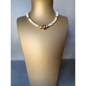 Nazar Boncuklu İnci Kolye