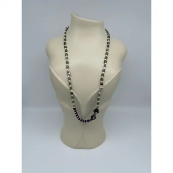 Ametist Labradorit İnci Uzun Kolye