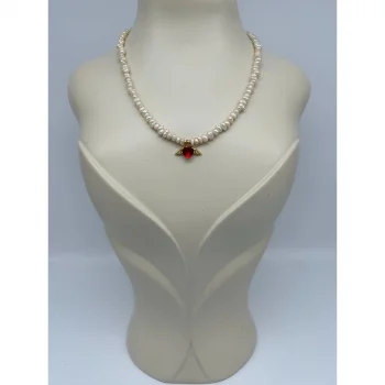 Kanatlı Kalp İnci Kolye