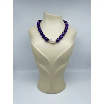 Barok İnci Ametist Kolye