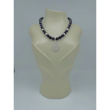 Ametist Madolyon Uçlu Kolye