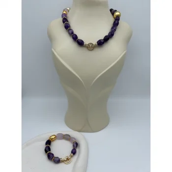 Ametist Pembe Kuvars Kolye ve Bileklik