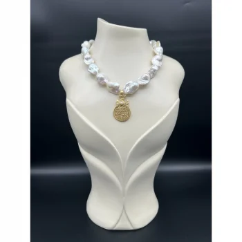 Barok İnci Madalyon Kolye