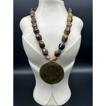 Antik Kolye Uçlu Kaplan Gözü Kolye