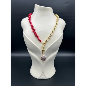 Mercan Tifanny Barok İnci Kolye