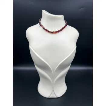 Kehribar Koyu Kahve Asortili  Bebek Kolye