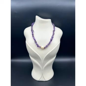 Barok İnci Ametist Kolye