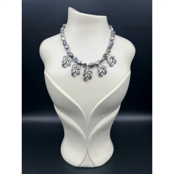 Antrasit Yaprak Model Kolye