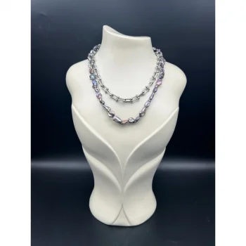 Antrasit İnci Tiffany Zincir Kolye