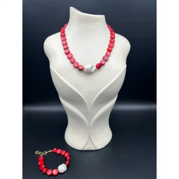 Barok İnci Mercan Kolye ve Bileklik