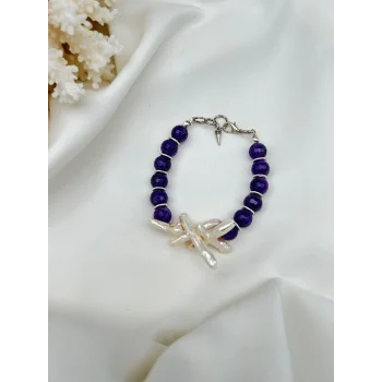 Ametist Barok İnci Bileklik