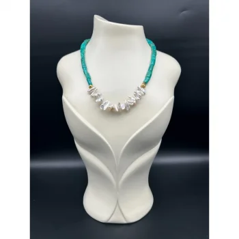 Amazonit Sakız İnci Kolye