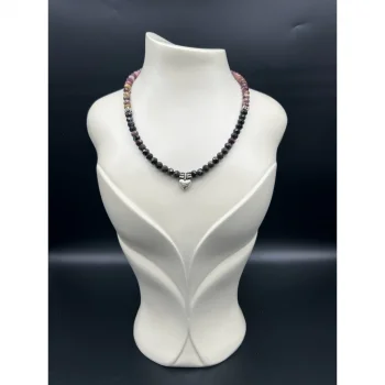 Rondel Gümüş Kaplama Kalp Uçlu Kolye