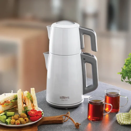 Stilevs Çays Inox Çelik Çay Makinesi - Beyaz