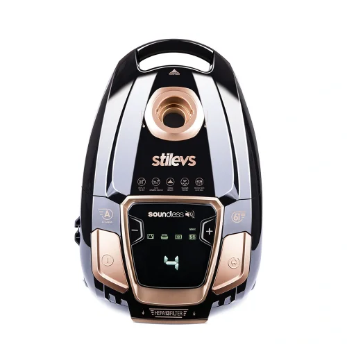 Stilevs Soundless Sessiz Yatık Süpürge - Siyah-Sarı