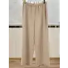 SENTEZ Bej Renk Colmar Beli Lastikli Geniş Paça Pantolon