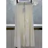 SENTEZ Ekru Renk Fermuarlı Kırıştırma Etek