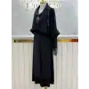 MY312 Siyah Renk Önü Şifonlu Takım