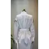 My312 Ekru kolları işlemeli tunik