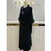 MY312 Siyah Renk Payetli Taşlı Takım