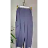 SENTEZ Gri Renk Duti Keten Havuç Pantolon